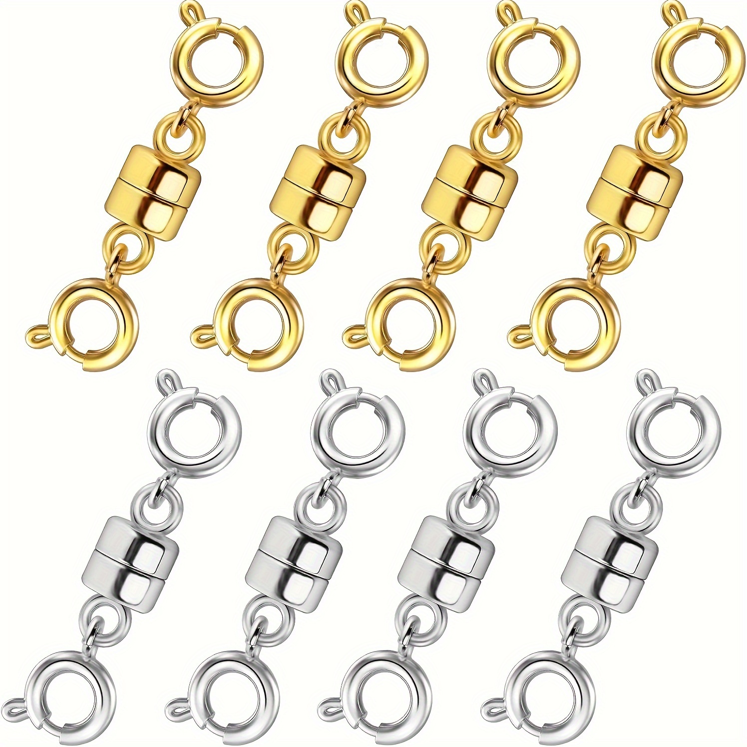 12pcs Magnetic Lobster Clasps for Jewelry Necklace Bracelet, TSV Locking Magnetic Jewelry Clasp Round Necklace Closures Bracelet Extender for Jewelry