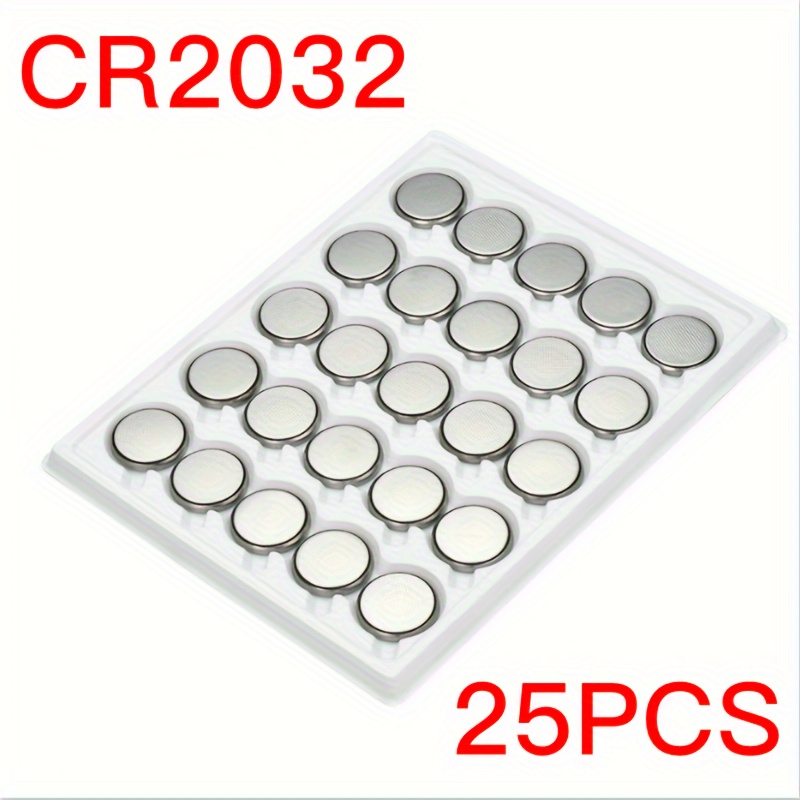 

25pcs 210mah A Pin High Current Cr2032 Dl2032 Ecr2032 3v Lithium Battery For Watch Toy Calculator Car Key Remote Control Button Battery