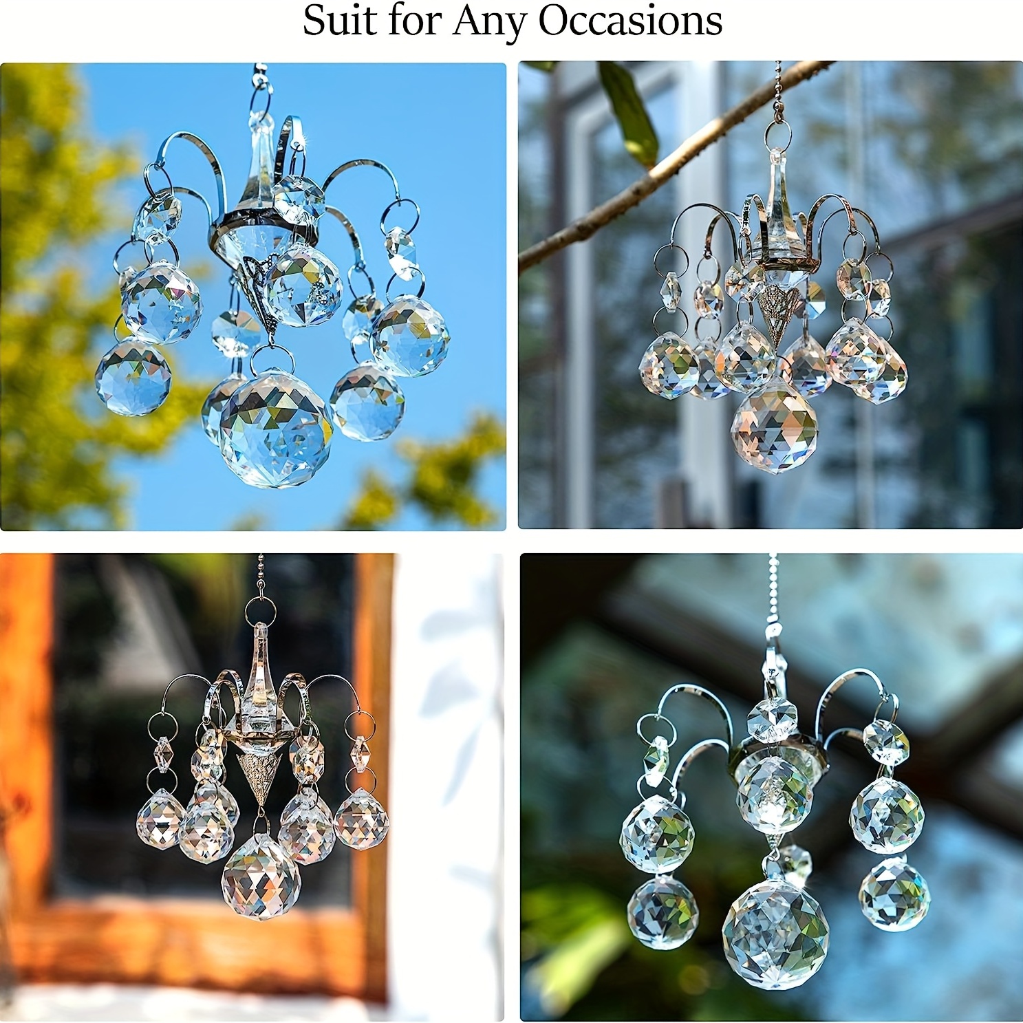 Crystal Suncatchers Colorful Hanging Sun Catchers Ball Prism - Temu