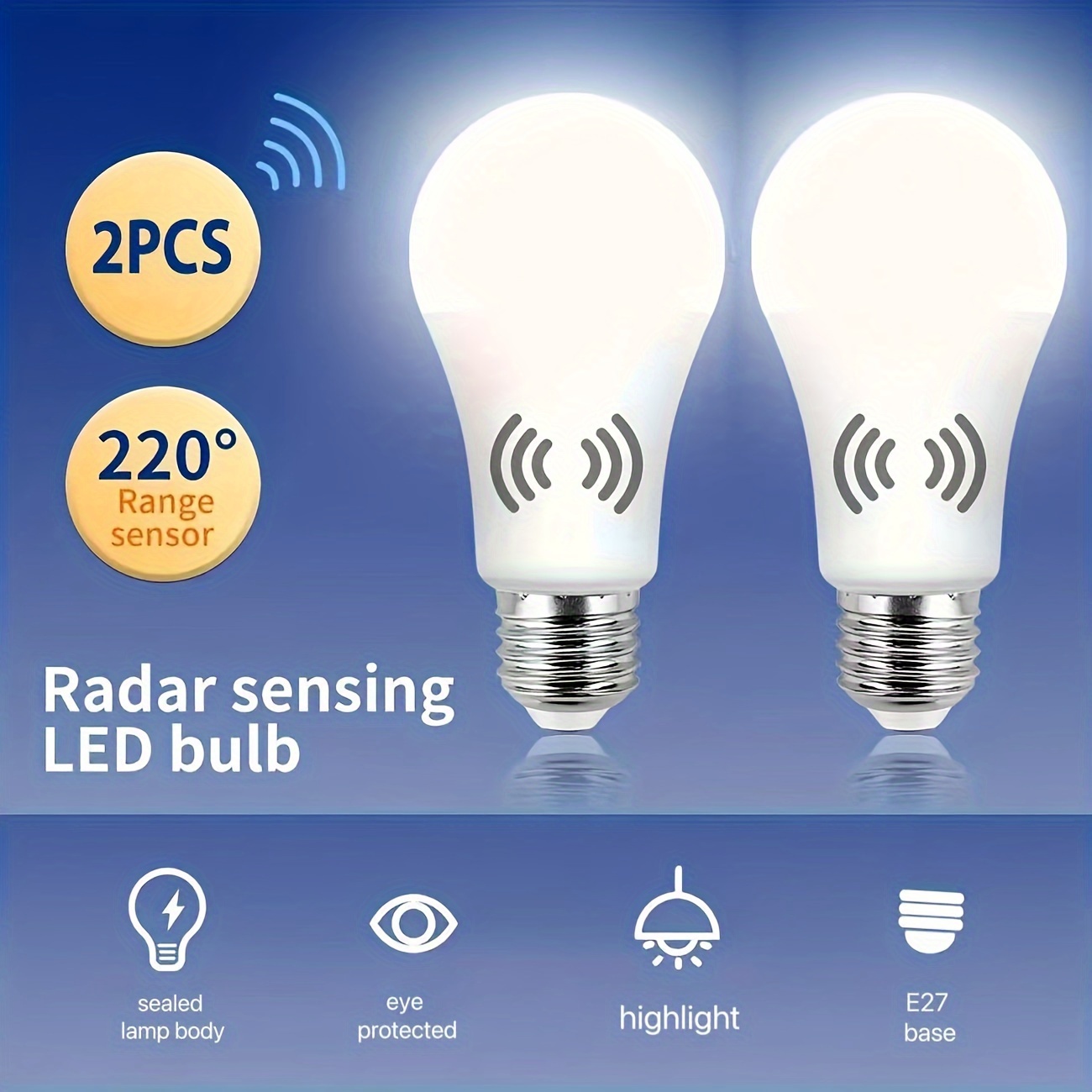 Remote Control Lamp LED Light E27 28W Natural White PIR Motion Sensor  Folding LED Lamps Bulb 110V/220V With Timing Function Home