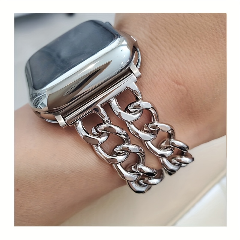 luxury Leather Strap for Apple Watch Band 40mm 45mm 41mm 44mm Design  U-shaped Diamond ForSeries 8 7 SE 6 5 4 Bracelet Ultra 49mm - AliExpress