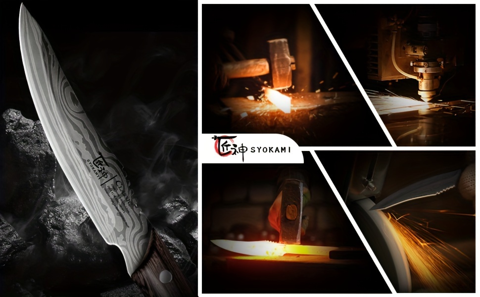  SYOKAMI Steak Knives Set Of 4, 4.8 Inch High-Carbon