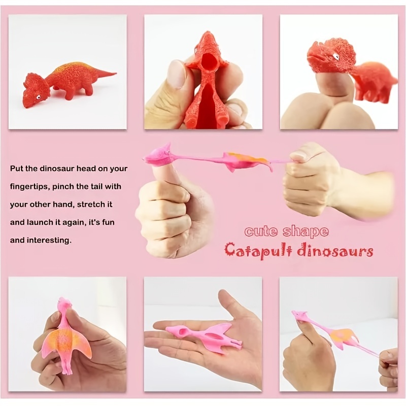 Slingshot Dinosaur Finger Toys, Catapult Toys Elastic Flying Finger Dinosaur