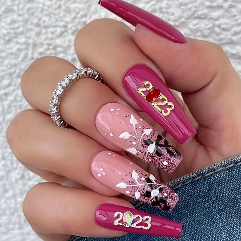 New Year Number 2023 Nail Accessories Gold Silver Alloy Nail Art Charms  With Rhinestone Studded Inside The Number, 3d Nail Jewelry For Nail Art Diy  - Temu Italy