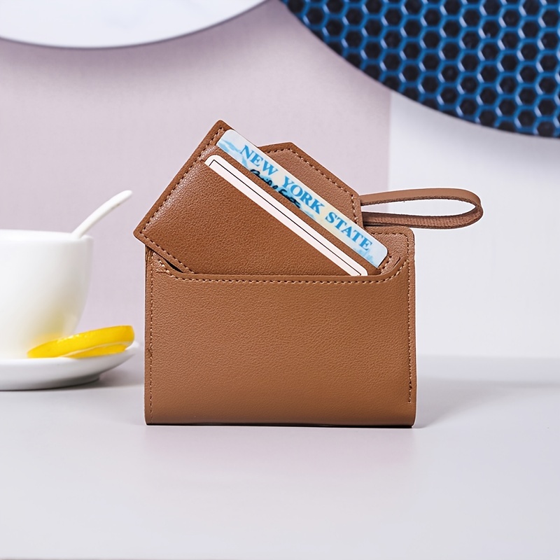 Fashion Women Leather Short Wallet Small Bifold Card Holder Zipper Mini  Purse