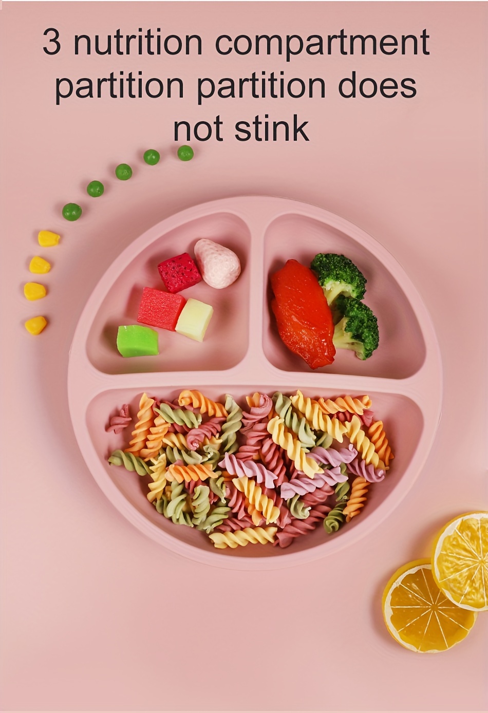 silicone suction cup dinner plate divider format   to eat food supplement tableware suitable for microwave dishwasher and oven   self eating   bpa free details 4