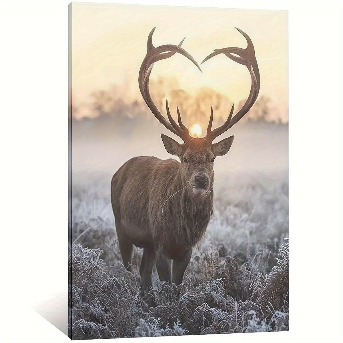 Stag Deer Sunset Autumn Forest Canvas Wall Art Animal Picture Print