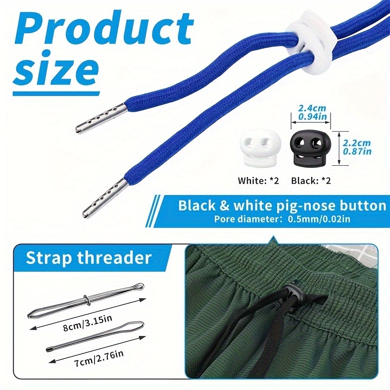 Drawstring Cords Replacement Drawstrings With Easy Threader For Sweatpants  Shorts Pants Jackets Coats