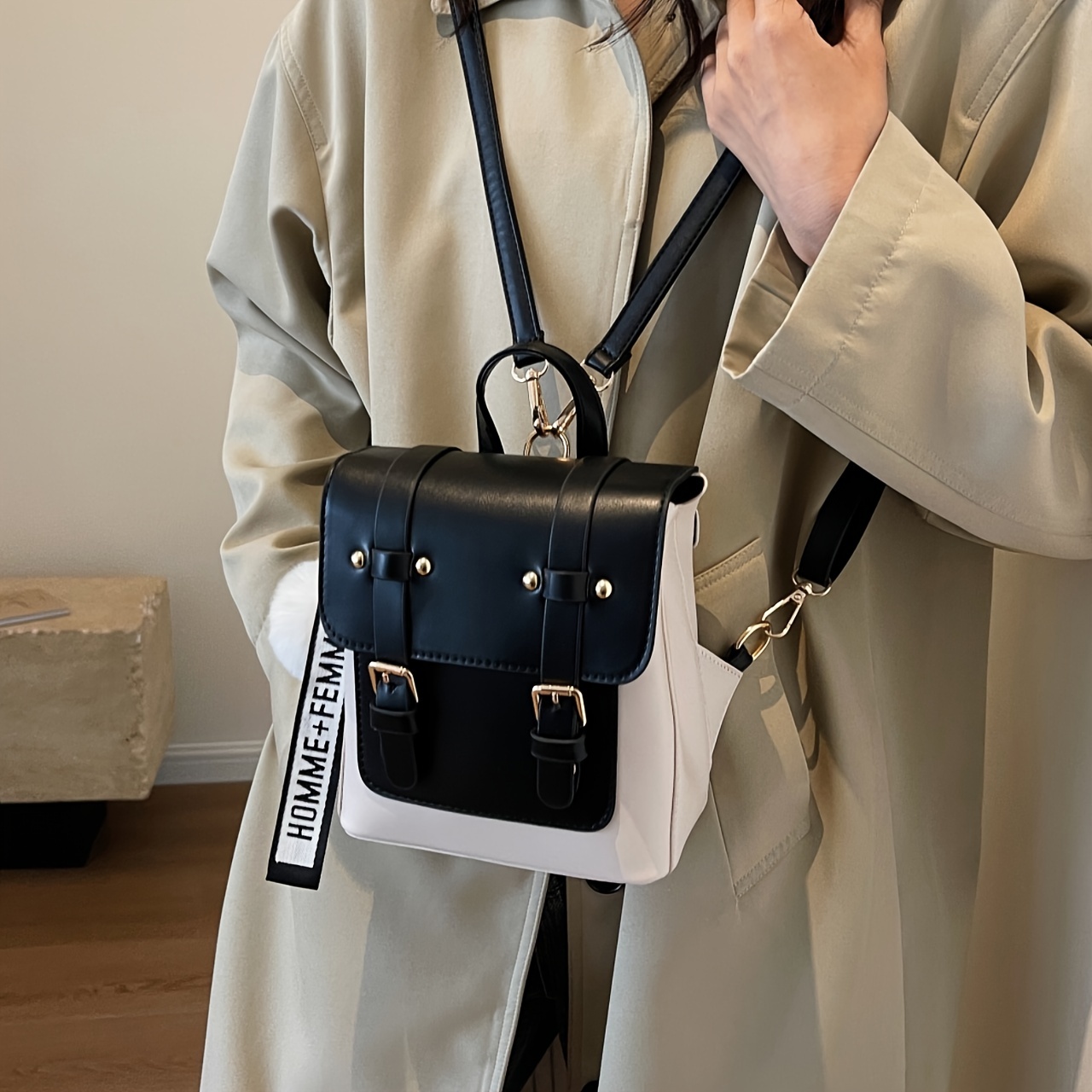 Vintage Flap Backpack Purse Anti Theft Preppy Bag