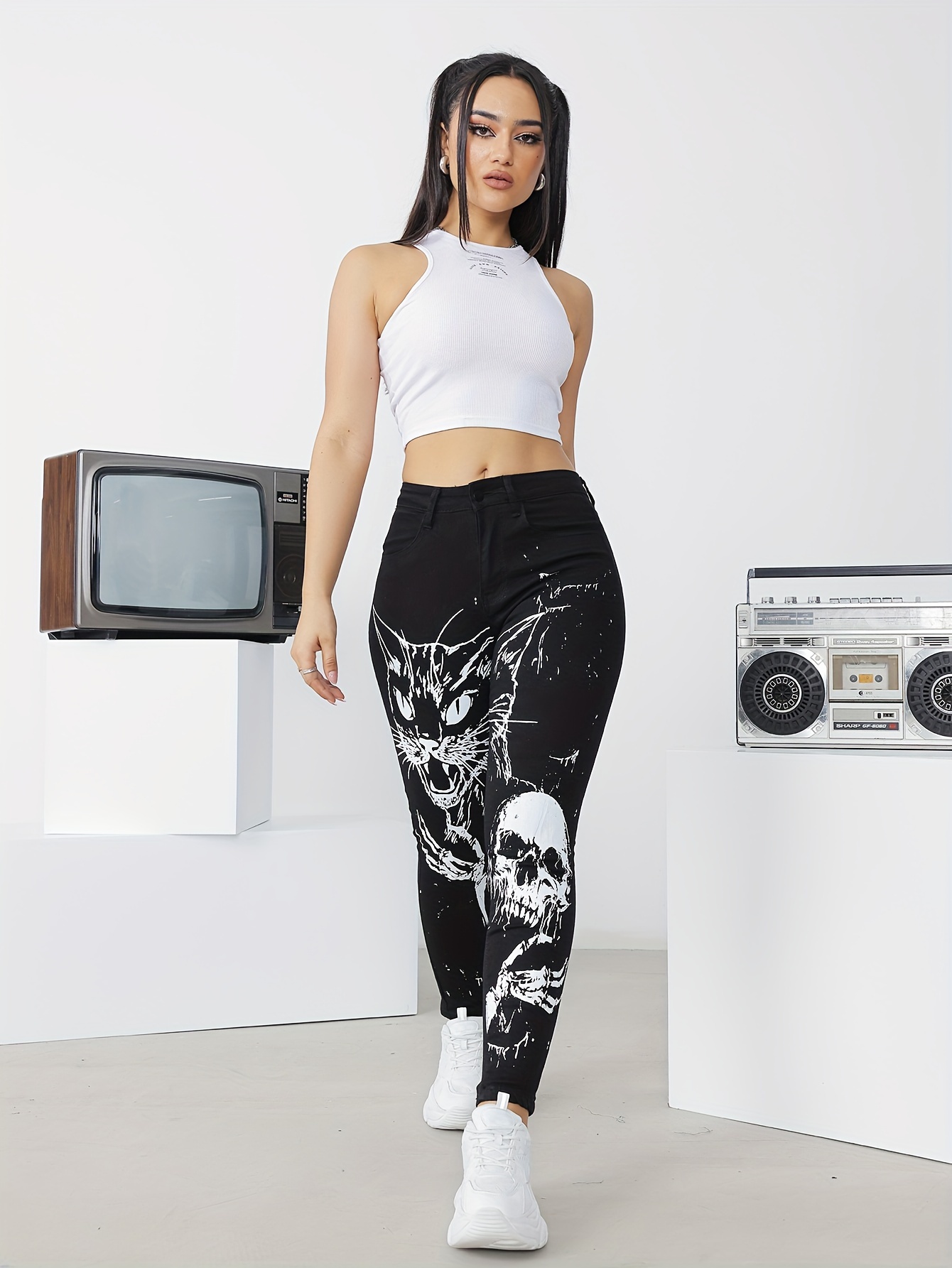 THE UPSIDE Boombox printed stretch leggings