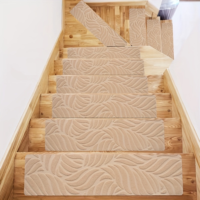 Alfombra antideslizante para escaleras de interior, alfombra para peldaños  de madera, tapete protector de escalera de suelo duro para niños, ancianos
