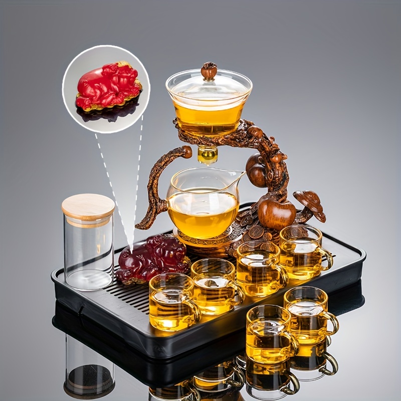 Heat-Resistant Glass Tea Set, Tea Set Gift With Tray