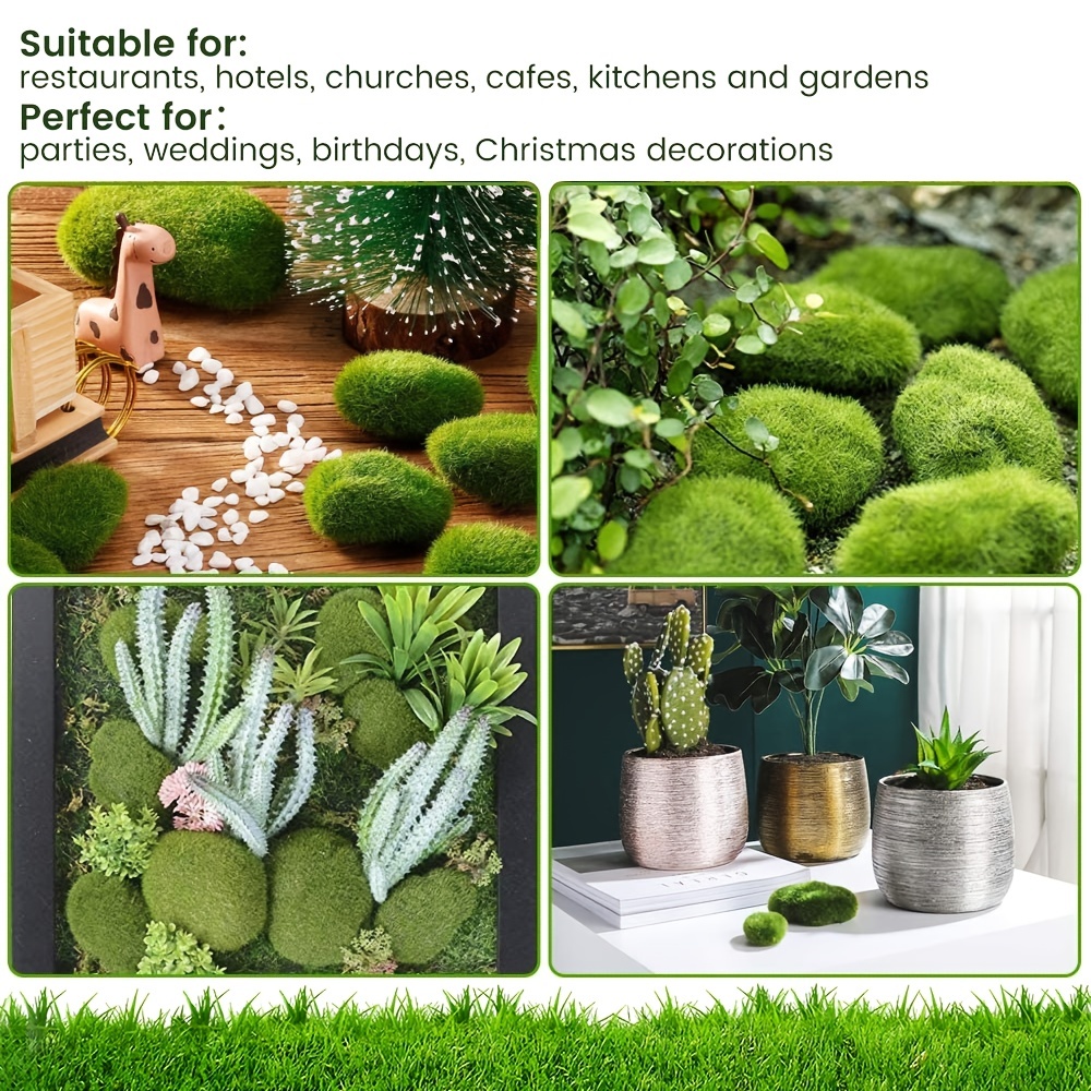 4/8pcs Artificial Moss Rocks - Decorative Fake Moss Balls For Floral  Arrangements, Fairy Gardens & Crafting