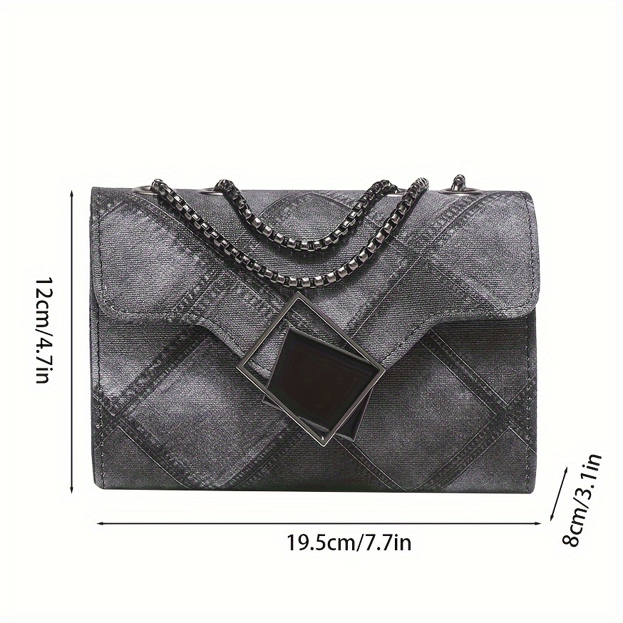 Mini Vintage Crossbody Bag, Retro Plaid Print Shoulder Bag
