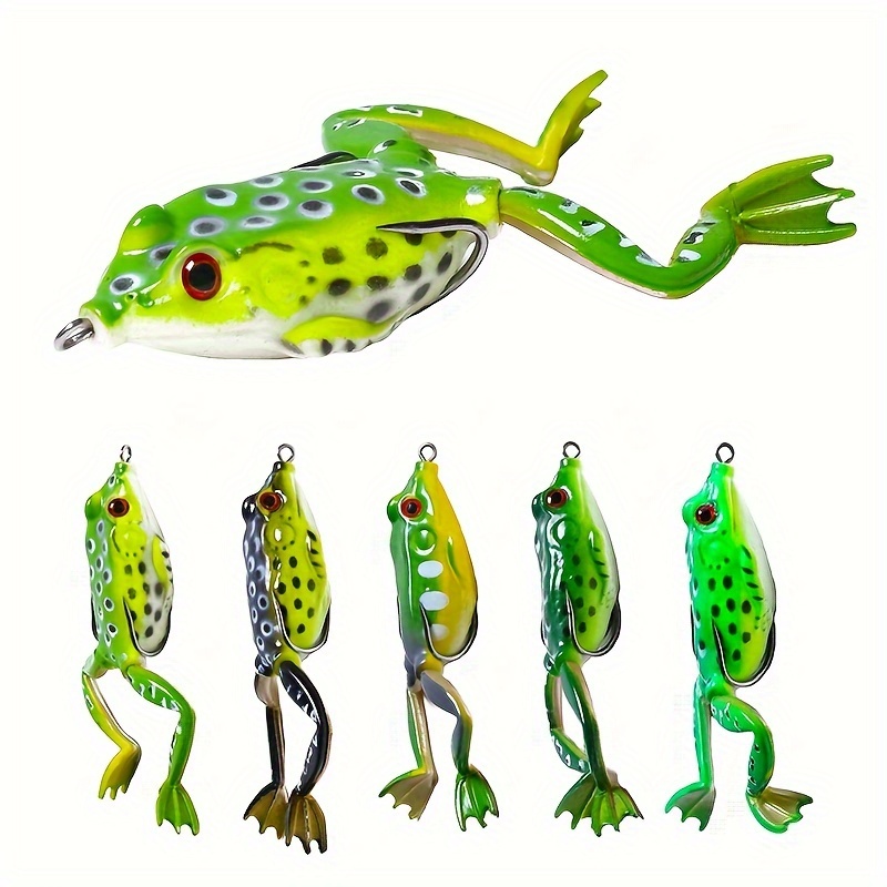 5pcs Topwater Fishing Lures For Bass, Bionic Frog-shaped Lure, Propeller  Crankbaits With Rotating Tail