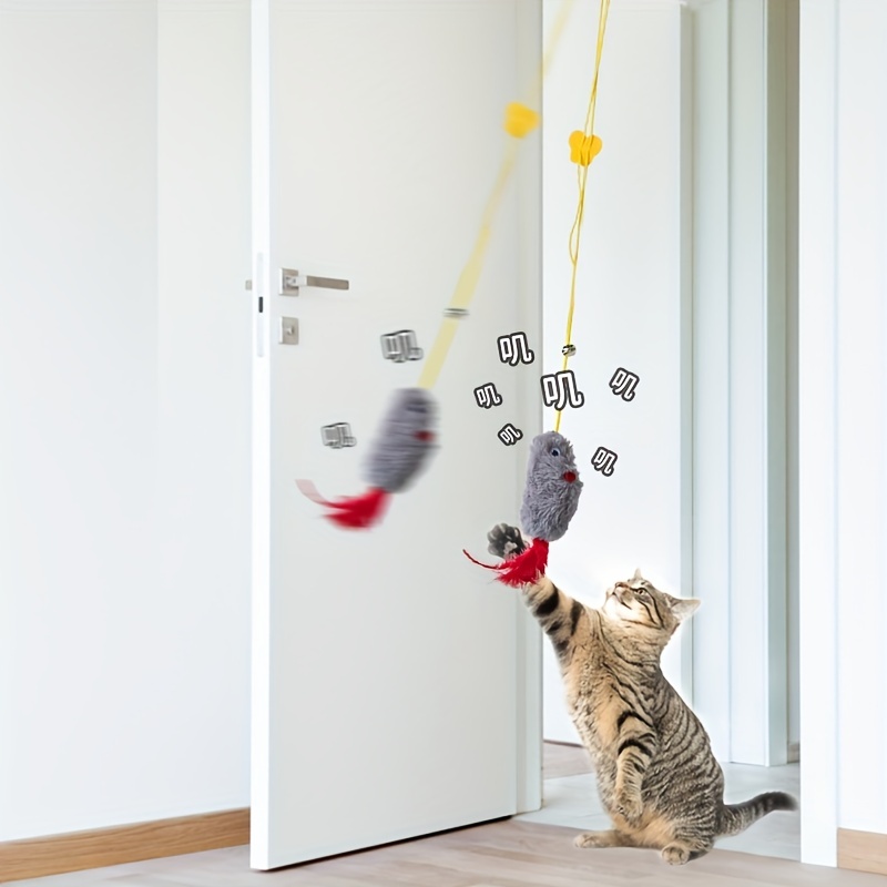 Jouet À Corde Pour Chat Suspendu Avec Ventouse, Jouet Rétractable Pour Chat  Avec Souris En Corde Pour Chats D'intérieur - Temu France