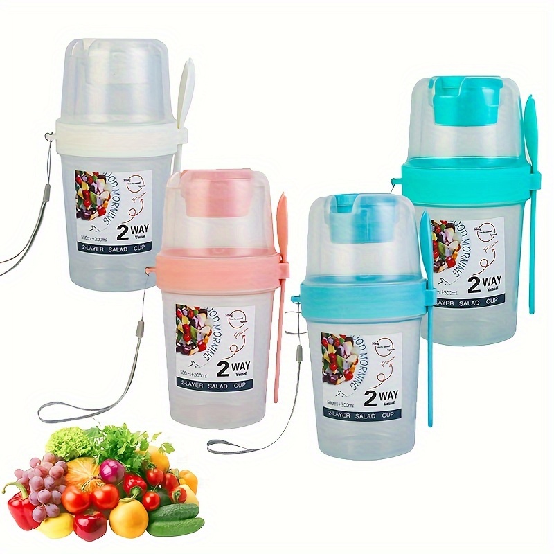 1pc Salad Cup, Portable Salad Meal Shaker Cup, Plastic Healthy Salad  Container Fork, Salad Dressing Holder, Salad Cup For Picnic Lunch Breakfast,  Kitchen Stuff, Kitchen Gadgets, Back To School Supplies 1070ml/36.2oz-  Fresh