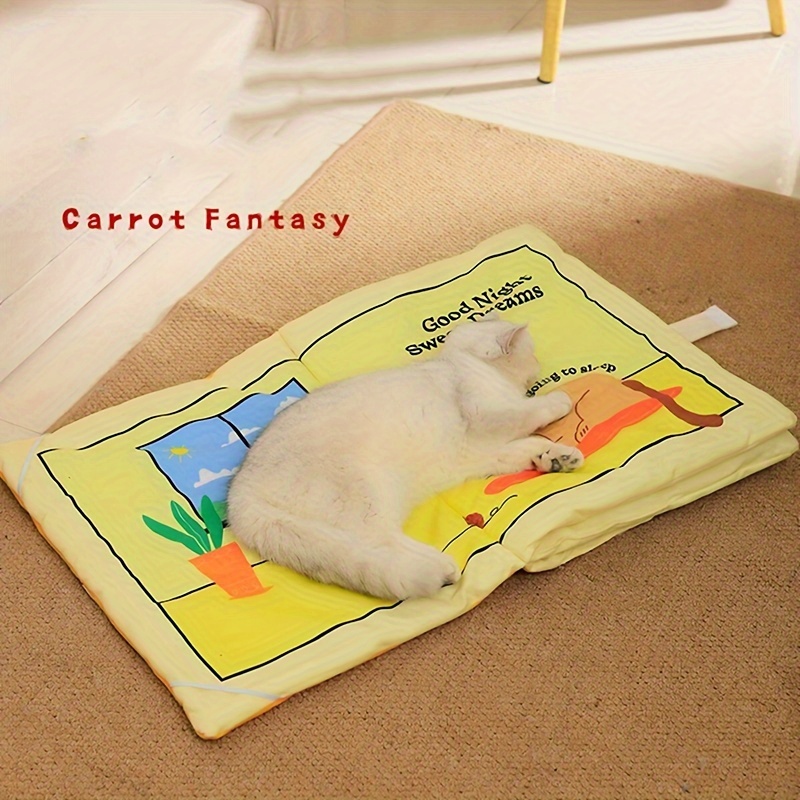 

1pc Cartoon Book Shaped Cat Mat, Foldable & Fun Design, Suitable For Large, Medium And Small Cats To Sleep In All Seasons