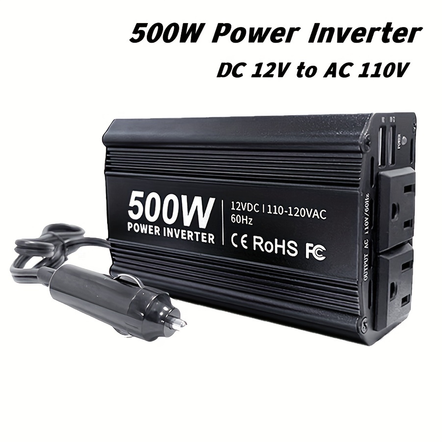 Power Inverter: Dc12v To Ac110v With 5v 2.4a+3a 2 Usb Car - Temu Japan