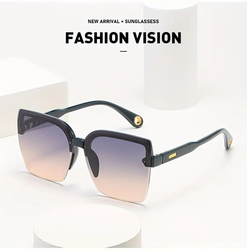 xingyu large square polarized sunglasses for women casual rimless gradient sun shades for driving beach travel details 7