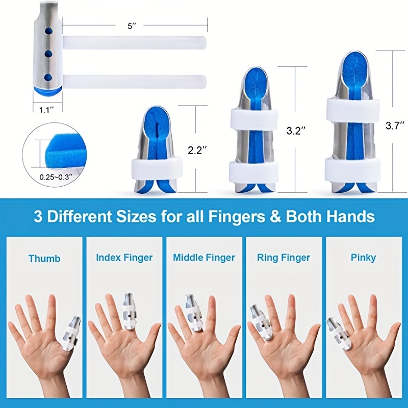 Metal Finger Splints Soft Sponge Posture Correction Sizes Temu
