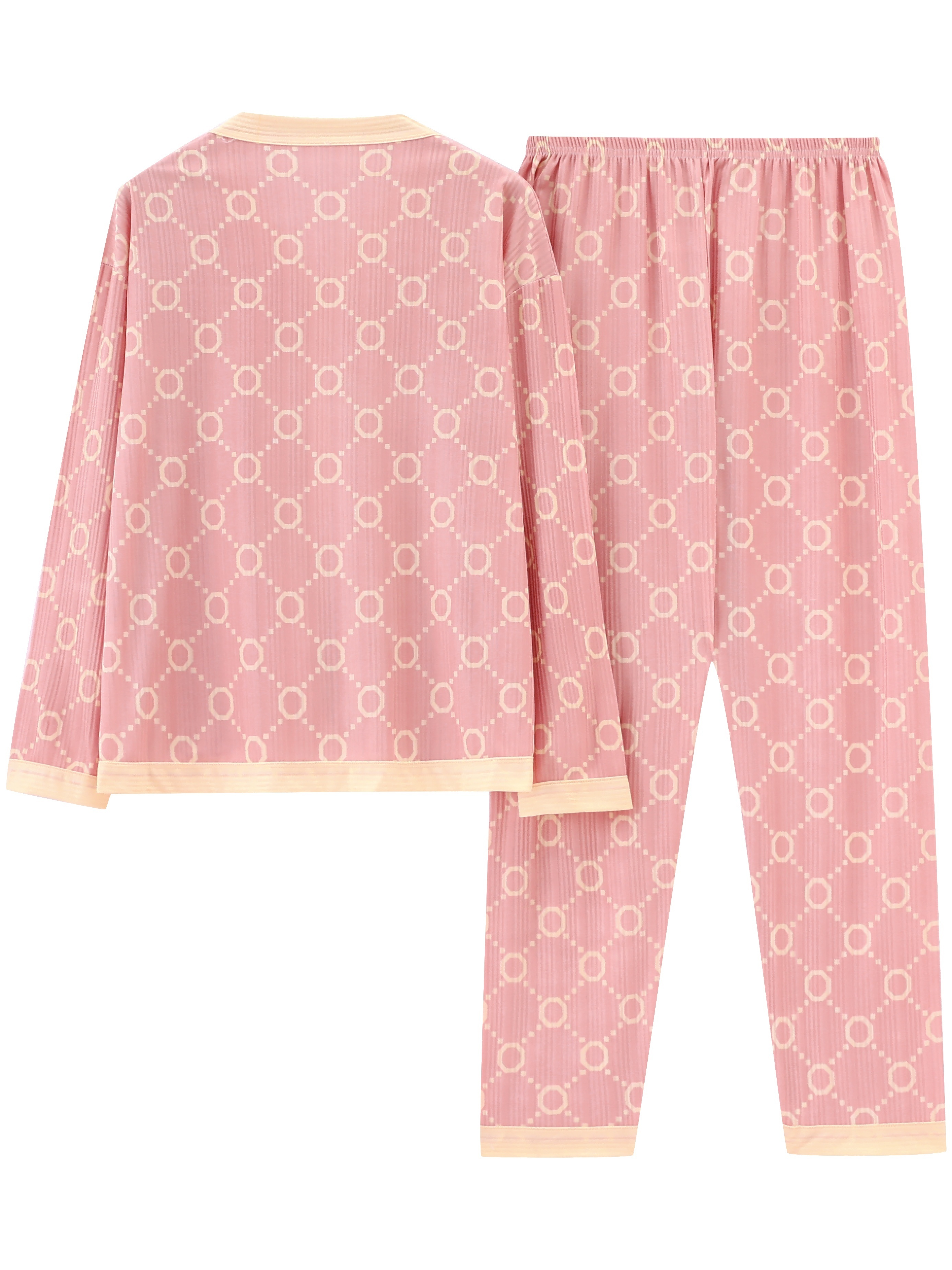 Geometric Square Long Pajama Pants For Women  