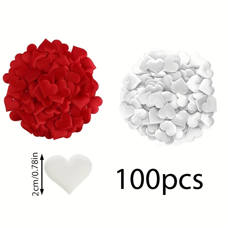 Patelai 4000 pieces heart confetti metallic foil heart confetti for  valentine's day wedding party decor (red, white, pink)