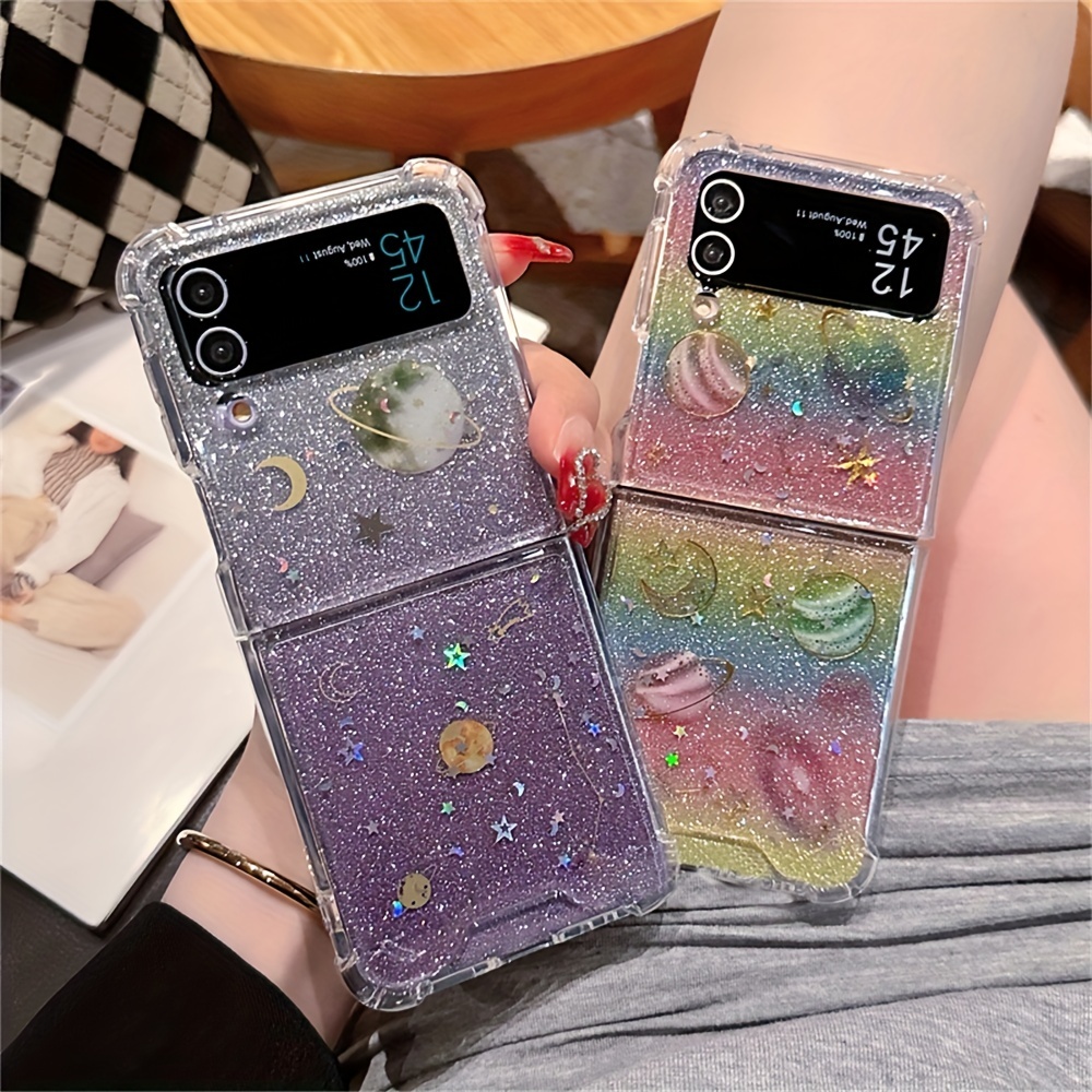 Sanrio Hello kitty with chain Phone Case For Samsung Galaxy Z Flip 3 4 5G  ZFlip3 ZFlip4 Flip3 Flip4 Anti-fall Cover