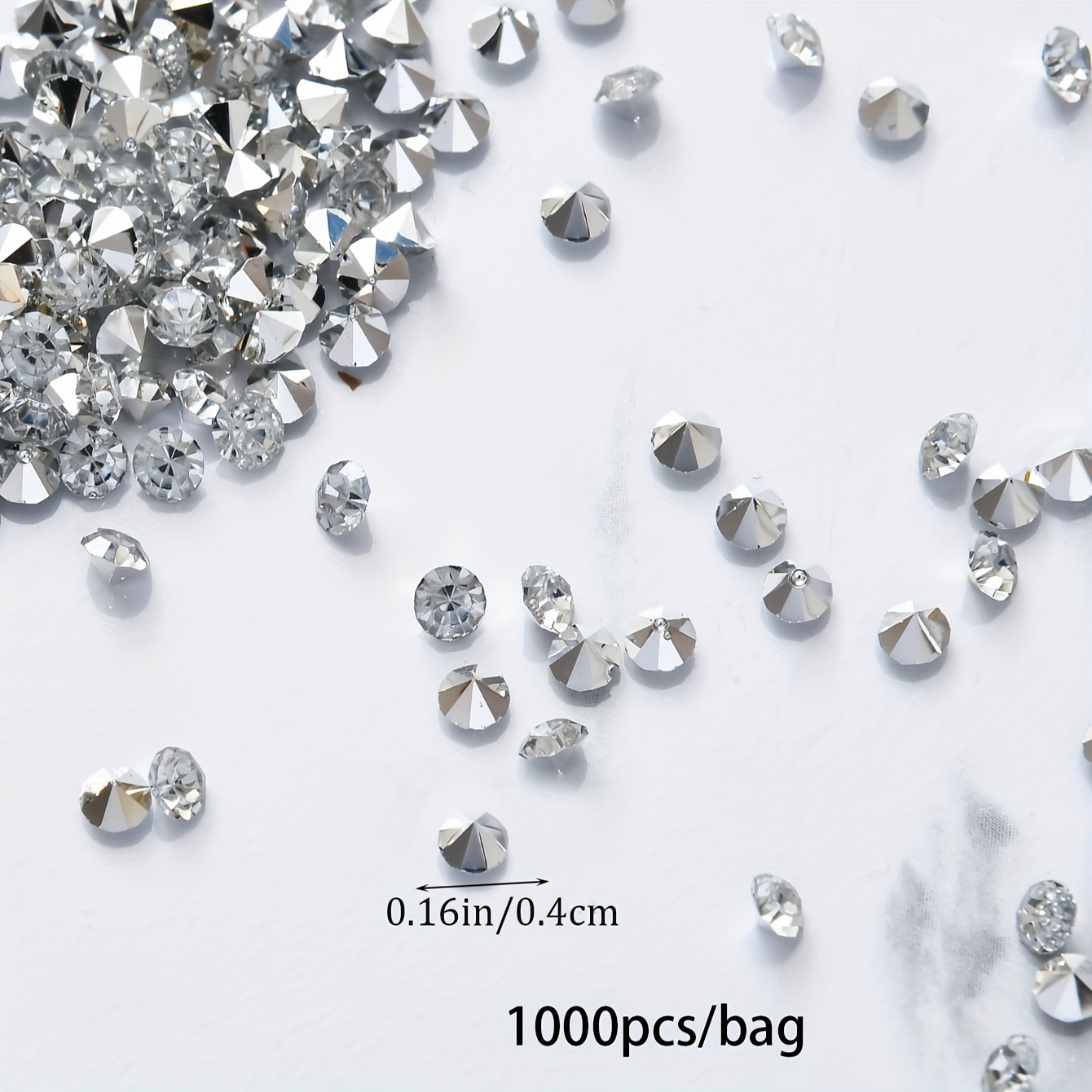 Image of 1000pcs-4mm Acrylic Golden Diamond Table Decoration, New Year Valentine's Day Engagement Wedding Party Throwing Diamond Decoration