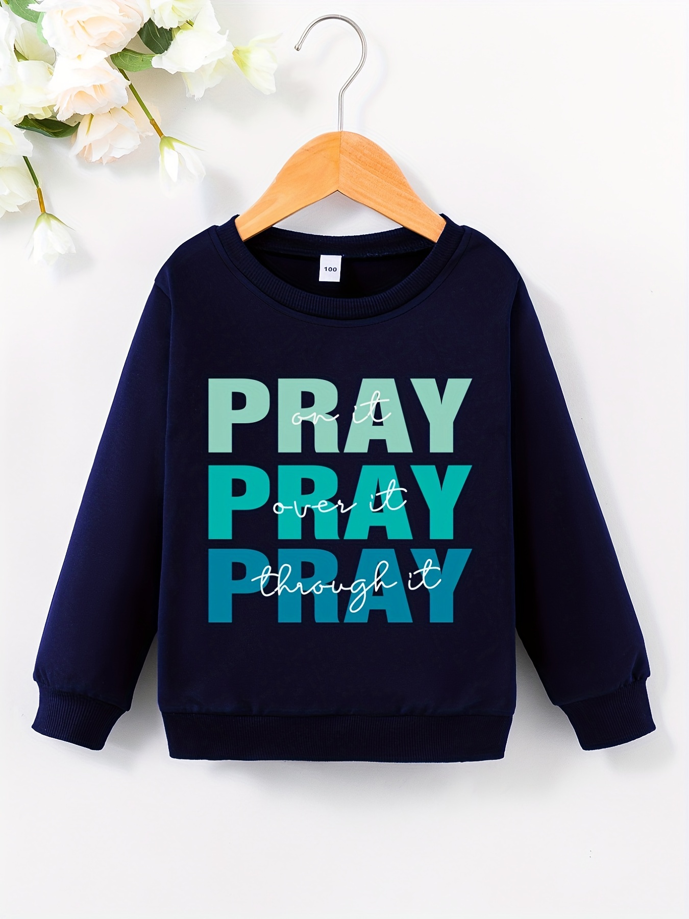 Jersey Niñas ''pray'' Sudadera Informal Estampado Letras - Temu Chile