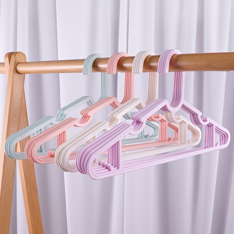 10pcs Transparent Glitter Clothes Rack Non-marking Clothes Rack Drying Rack  Household Supply