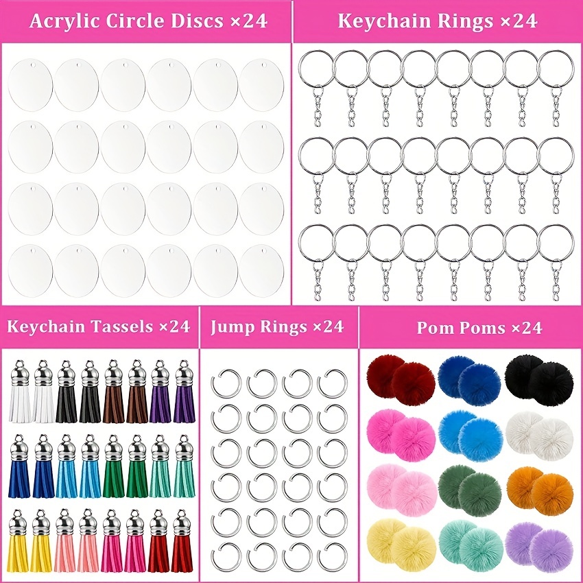 300pcs Clear Acrylic Keychain Blanks Ornament Set With Leather Tassel Key  Chains For Vinyl Resin Diy Crafts – the best products in the Joom Geek  online store