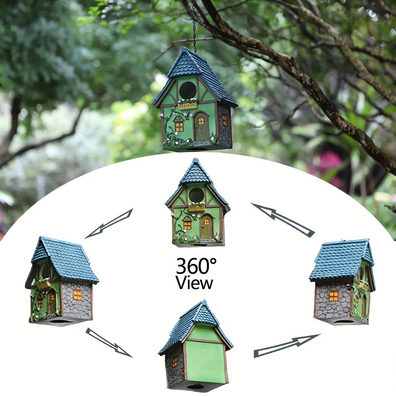 Maison de nid d'oiseau suspendue en plein air, avec ruban rouge, tissé à la  main, balançoire d'oiseau pour jardin, décoration de maison en plein air -  AliExpress
