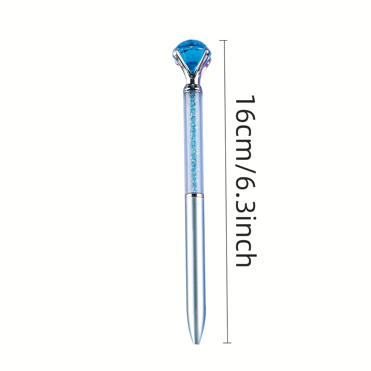 Faux Diamond Decor Blue Ink - Ballpoint Pen - Temu