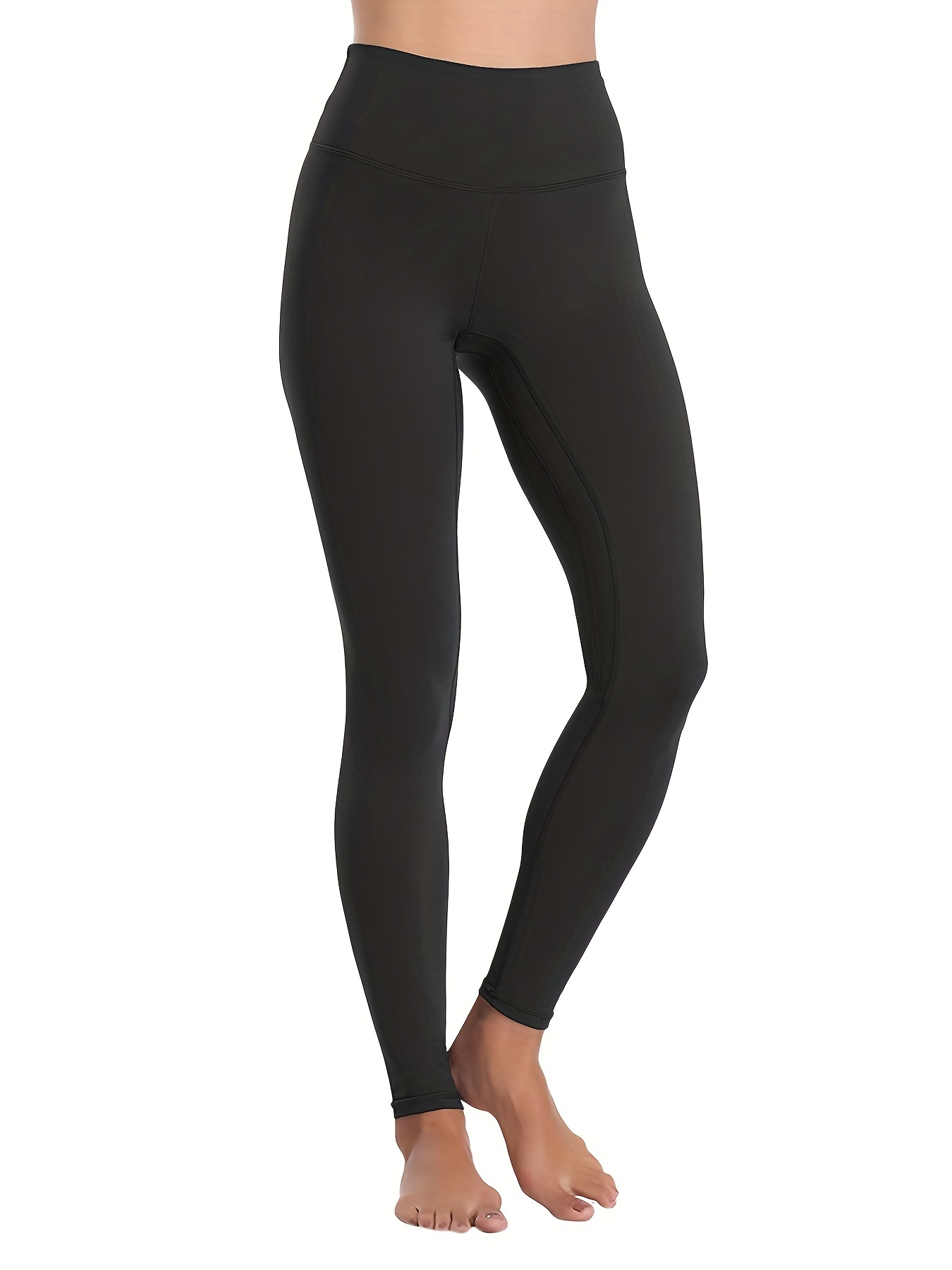 High-waisted Black Leggings For Women - Perfect For Yoga, Running, And  Fitness Training - Temu