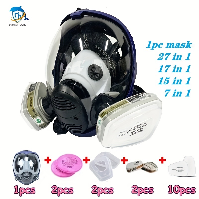 Máscaras de gas de supervivencia nuclear y química, máscara de gas  respirador táctico militar, máscara respiradora de cara completa con filtro  de