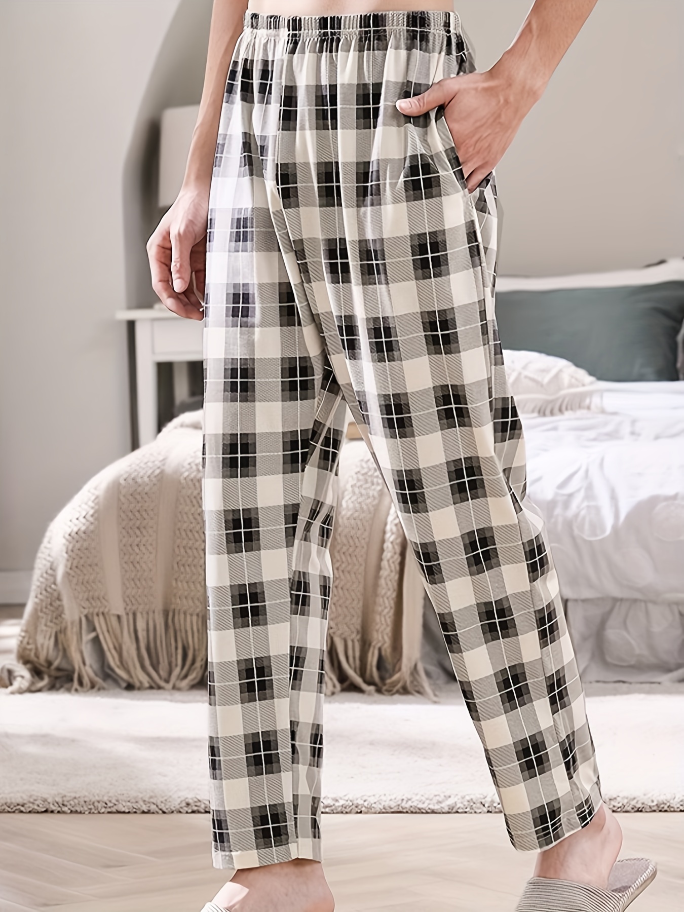 Men's Modal Pajamas Bottoms Knitted Pajamas Casual Pants - Temu Canada