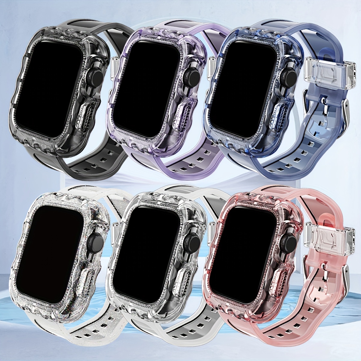 Transparent Wave Smart Watch Band For Watch Band, Compatible With Iwatch  Series Ultra/se/8/7/6/5/4/3/2/1, Smart Watch Band For Men&women (without  Watch) - Temu