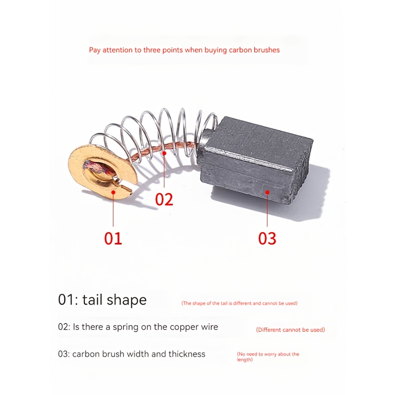 Balais De Charbon Pour Outil Électrique, Meuleuse D'angle, Coupe-brosse En  Carbone, Marteau Électrique, Perceuse À Main, Meuleuse Électrique, Outil  Électrique, Modèles Assortis, Brosse En Carbone Universelle, Ressort De  Brosse Électrique, Coupe