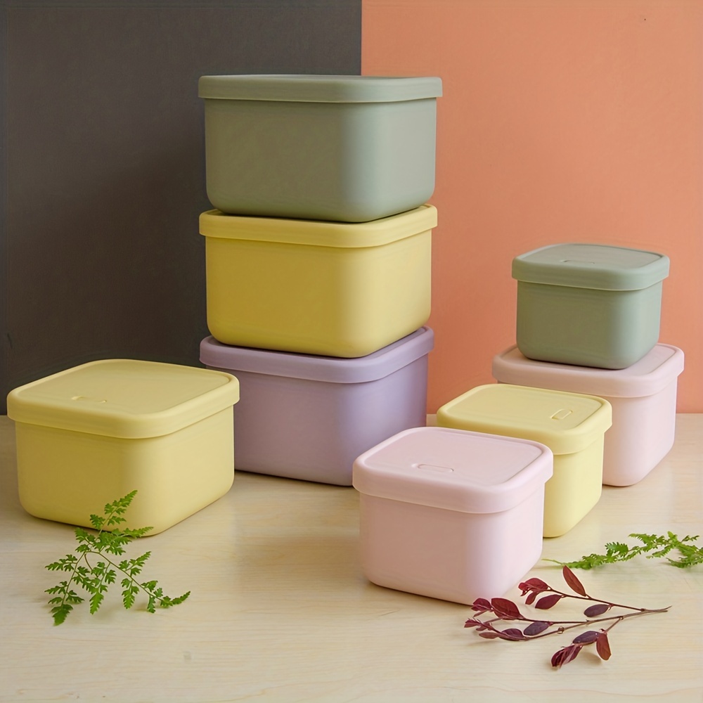Silicone Food Storage Container Set Sealed Stackable Lunch - Temu