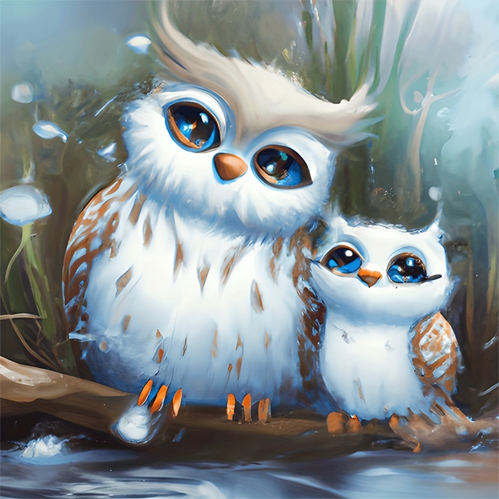 5d Diy Diamond Painting Owl Pattern Full Diamond Painting - Temu