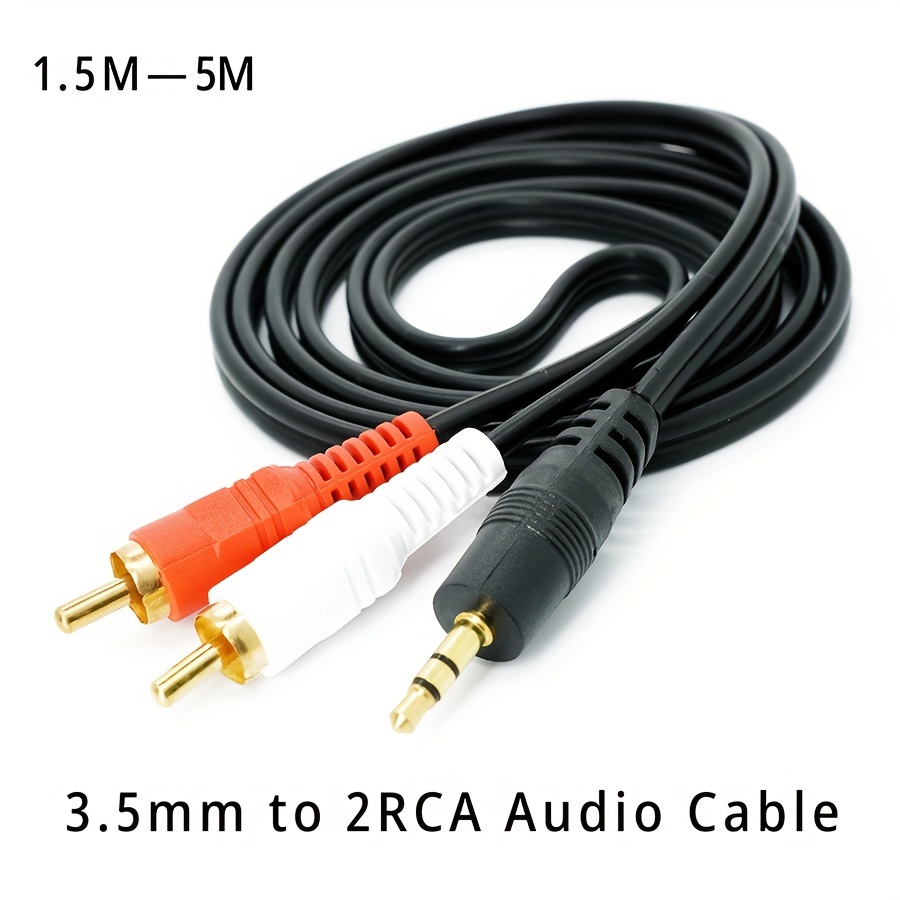 Toocki Cable Audio Rca 3.5mm Macho 2rca Cable Altavoz Macho Divisor Aux 2  Rca Cable Jack Tv Box Amplificador Reproductor Dvd Cable, Mejores Ofertas  Diarias Hoy