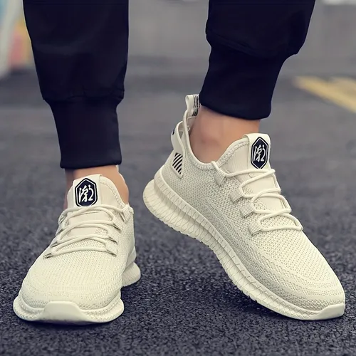Mens Knitted Breathable Lightweight Shock Absorbing Comfy Casual Shoes ...