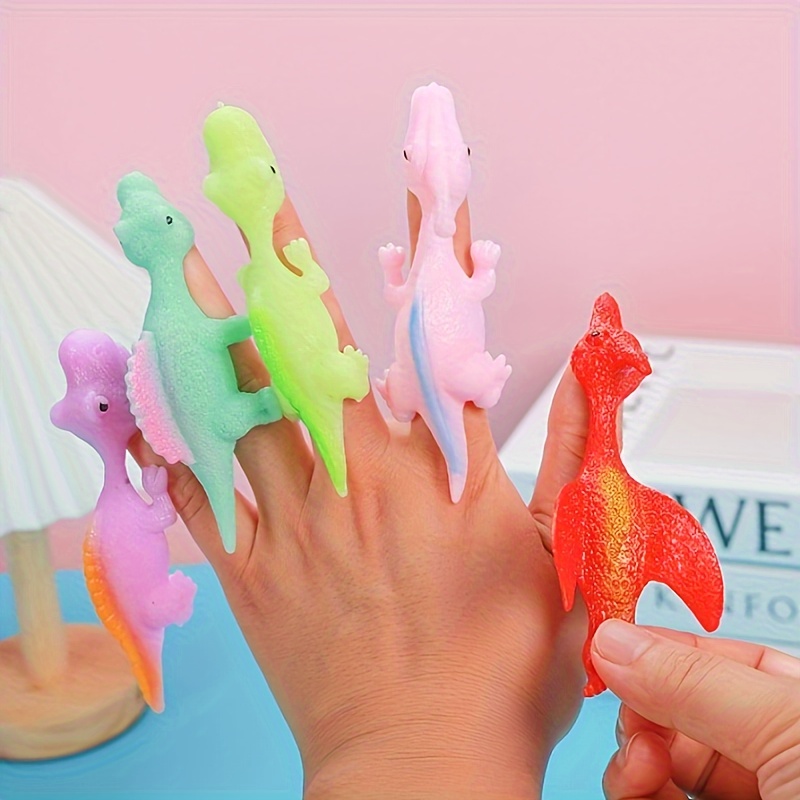 1X Slingshot Dinosaur Finger Toys, Catapult Toys Elastic Flying Finger