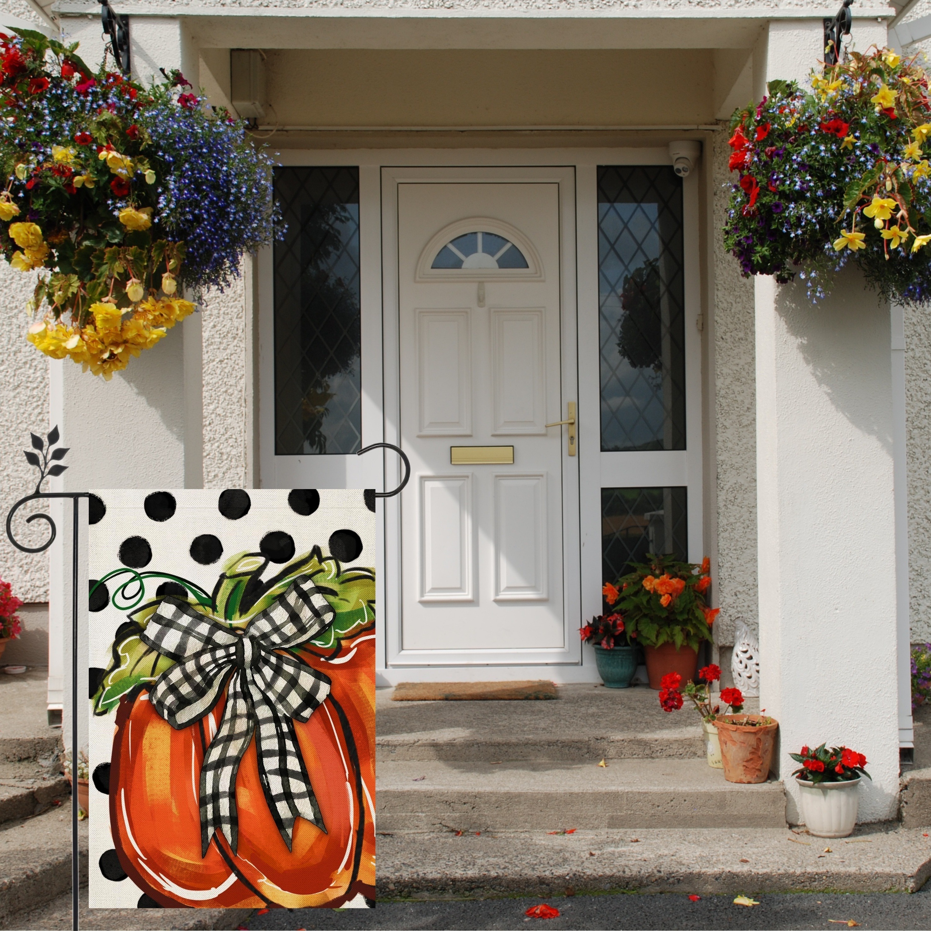 drapeau de jardin d'automne recto-verso, drapeau de maison de bienvenue,  dcoration de jardin, drapeau extrieur saisonnier 12,5 x 18