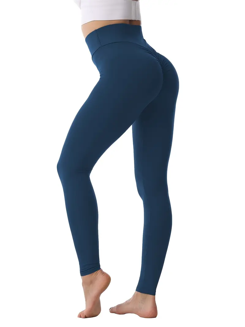 Women's Solid Yoga Leggings High Waist Yoga Pants Comfort - Temu