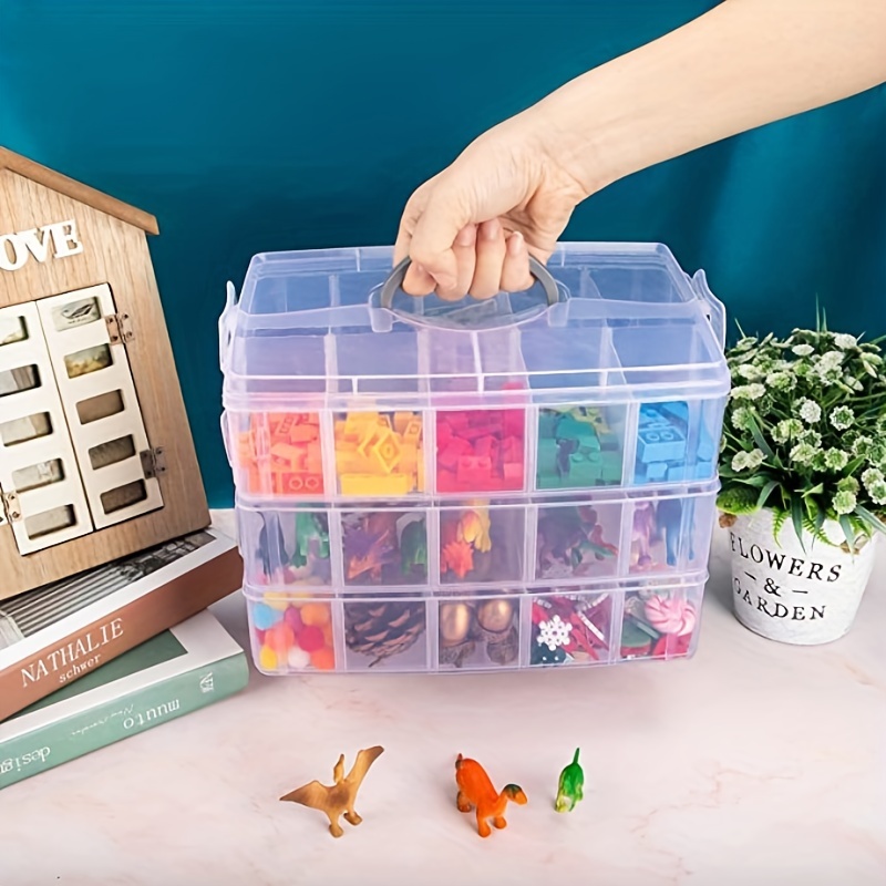 Transparent Puzzle Storage Box Building Blocks Organizer Dust