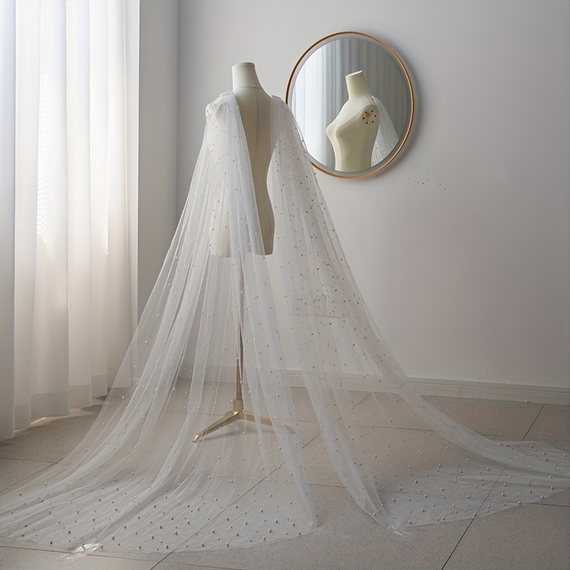 пара свадебных жемчужных накидок для невесты, фаты из тюля, крылья для свадебного платья, аксессуары, детали 5