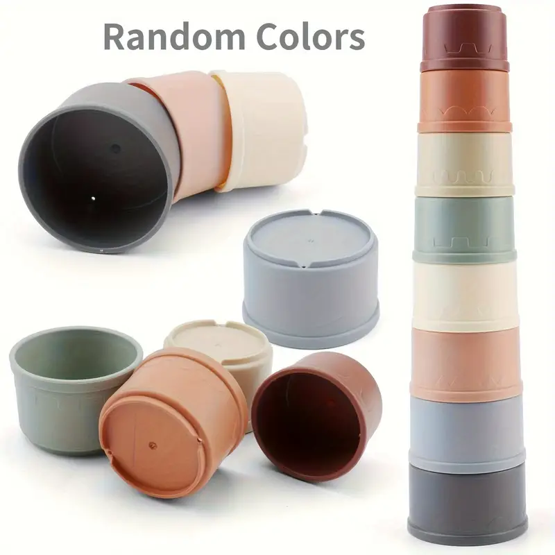 Baby Stacking Cups Toys For One Year Old Development Game Learn Colors Fun  Play
