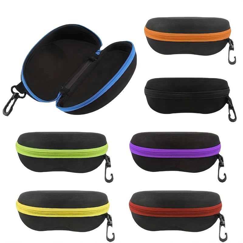 

1pc Men's Fashion Travel Portable Zipper Glasses, Sunglasses Protective Hard Portable Case Box